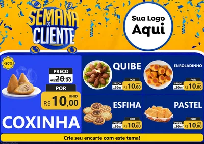 Modelo de Encarte para Encarte A4 Horizontal com o tema Semana do Cliente para Salgadaria