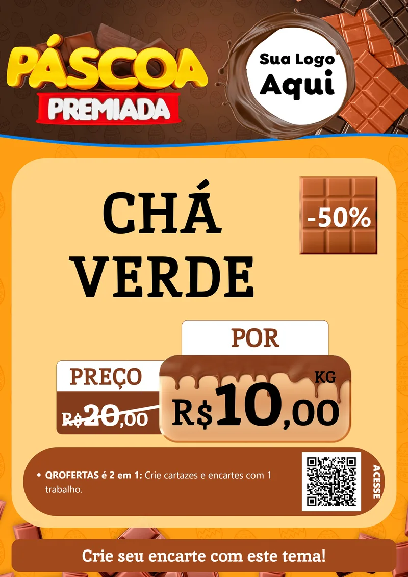 Modelo de Cartaz para Cartaz A4 Vertical com o tema Páscoa Premiada para Produtos Naturais