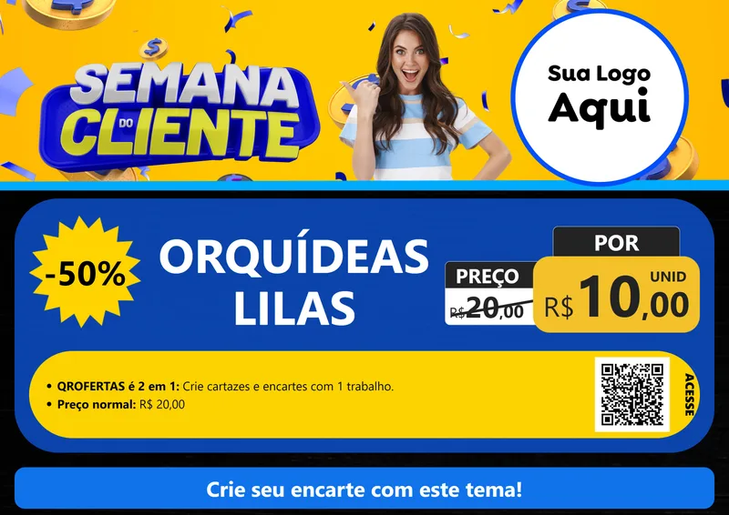 Modelo de Cartaz para Cartaz A4 Horizontal com o tema Semana do Cliente para Floricultura e jardim