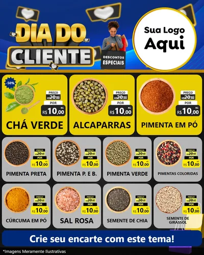 Modelo de Rede Social para Feed Instagram com o tema Dia Do Cliente para Produtos Naturais