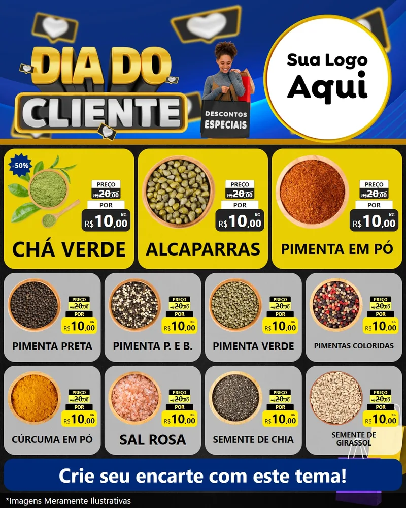 Modelo de Rede Social para Feed Instagram com o tema Dia Do Cliente para Produtos Naturais