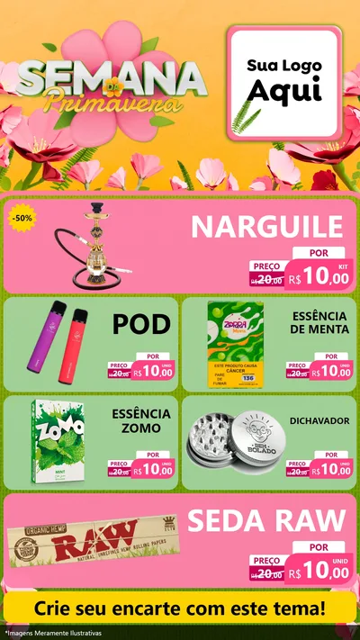 Modelo de TV para TV Vertical com o tema Semana da Primavera para Tabacaria