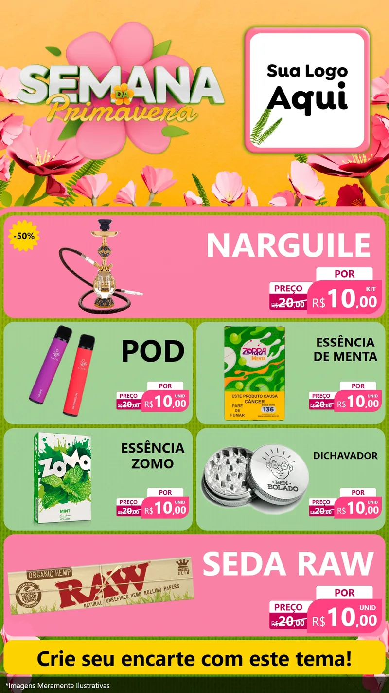 Modelo de TV para TV Vertical com o tema Semana da Primavera para Tabacaria