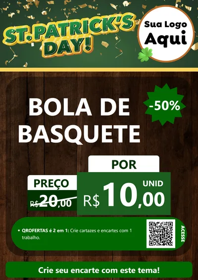 Modelo de Cartaz para Cartaz A4 Vertical com o tema St Patriks Day para Artigos Esportivos