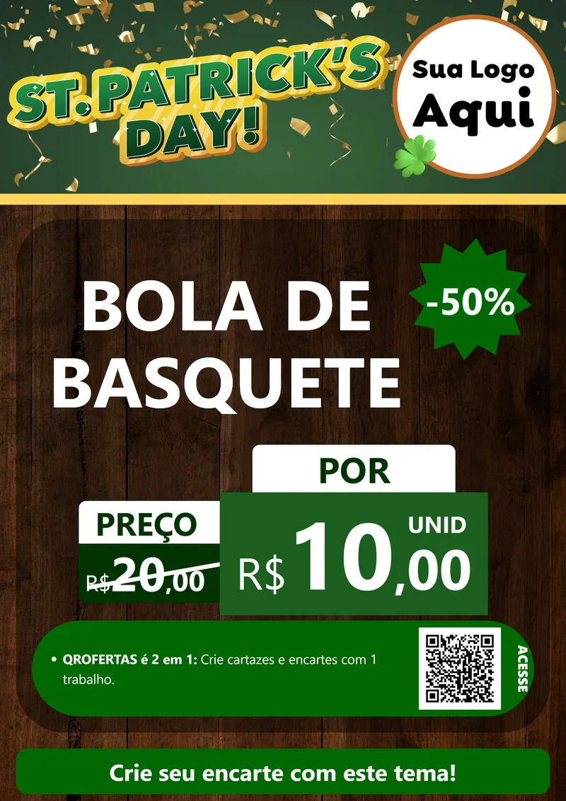 Modelo de Cartaz para Cartaz A4 Vertical com o tema St Patriks Day para Artigos Esportivos