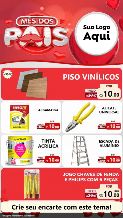 Modelo de TV para TV Vertical com o tema Mês dos Pais para Material para Construção