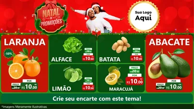Modelo de TV para TV Horizontal com o tema Natal de Promoções para Hortifrúti