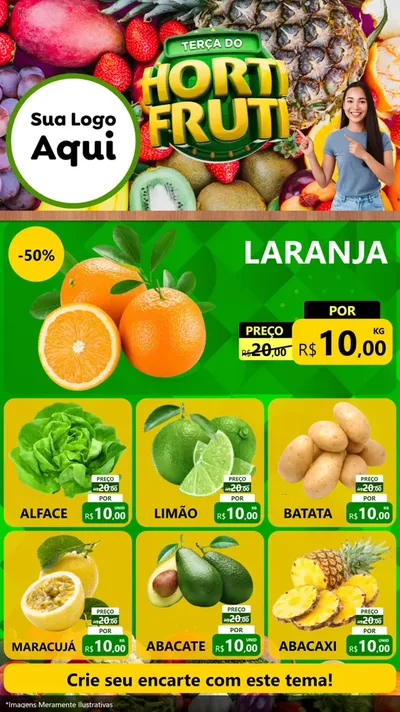 Modelo de Rede Social para Stories com o tema Terça do Hortifrúti para Hortifrúti