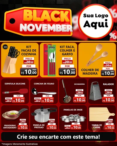 Modelo de Rede Social para Feed Instagram com o tema Black November para Utilidades Domésticas