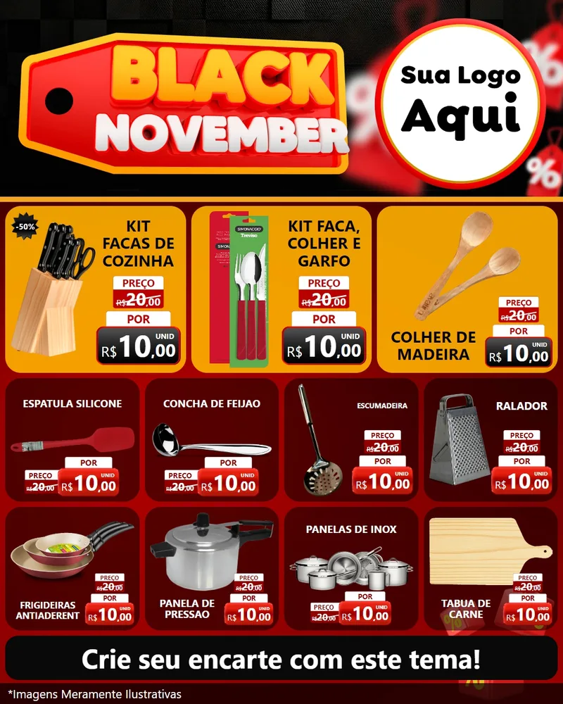 Modelo de Rede Social para Feed Instagram com o tema Black November para Utilidades Domésticas