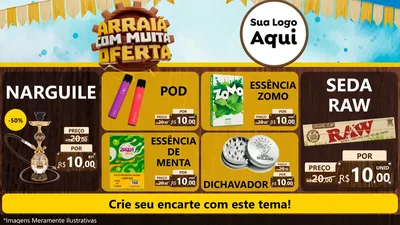 Modelo de TV para TV Horizontal com o tema Ofertas de São João - Junina para Tabacaria