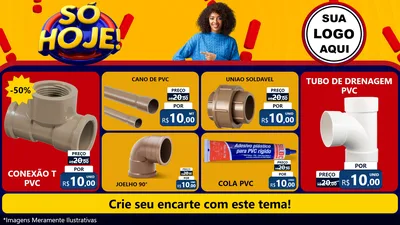 Modelo de TV para TV Horizontal com o tema Só Hoje! para Tubos e conexões