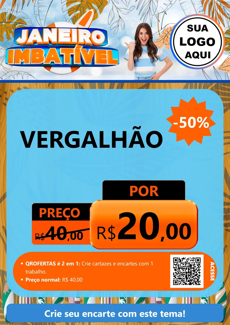 Modelo de Cartaz para Cartaz A4 Vertical com o tema Janeiro Imbatível para Ferragens