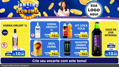 Modelo de TV para TV Horizontal com o tema Janeiro da Economia para Distribuidora de bebidas
