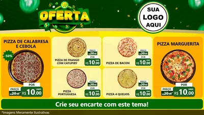 Modelo de TV para TV Horizontal com o tema Oferta para Pizzaria