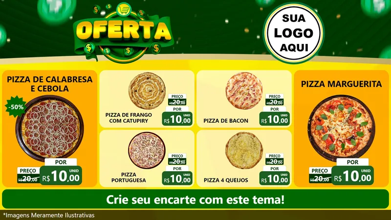 Modelo de TV para TV Horizontal com o tema Oferta para Pizzaria
