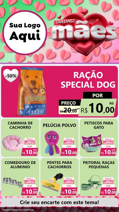 Modelo de Rede Social para Stories com o tema Dia das Mães para Pet Shop
