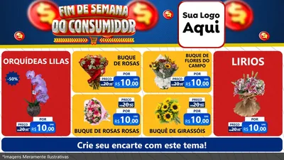 Modelo de TV para TV Horizontal com o tema Fim de Semana do Consumidor para Floricultura e jardim