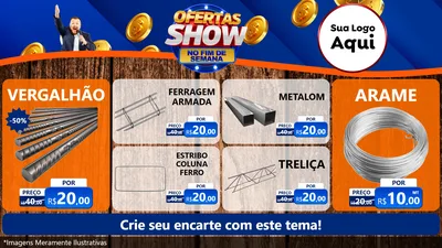 Modelo de TV para TV Horizontal com o tema Ofertas Show No Fim De Semana para Ferragens