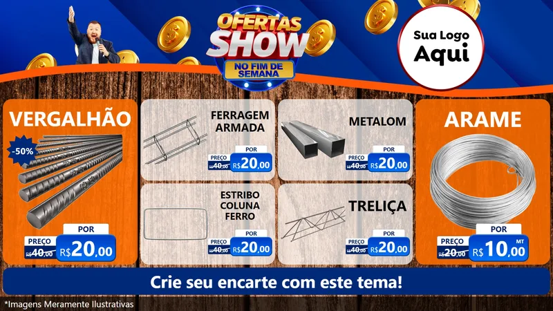 Modelo de TV para TV Horizontal com o tema Ofertas Show No Fim De Semana para Ferragens