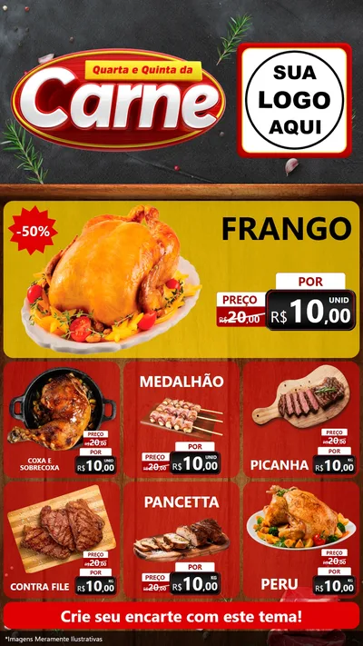 Modelo de Rede Social para Stories com o tema Quarta e Quinta da Carne para Assados