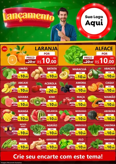 Modelo de Encarte para Encarte A4 Vertical com o tema Lançamento para Hortifrúti