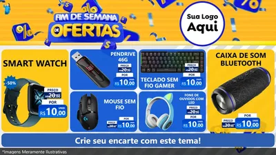 Modelo de TV para TV Horizontal com o tema Fim de Semana de Ofertas para Informática