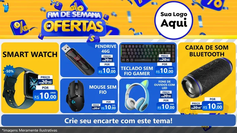 Modelo de TV para TV Horizontal com o tema Fim de Semana de Ofertas para Informática