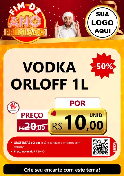 Modelo de Cartaz para Cartaz A4 Vertical com o tema Fim de Ano Premiado para Distribuidora de bebidas