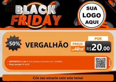 Modelo de Cartaz para Cartaz A4 Horizontal com o tema Black Friday para Ferragens