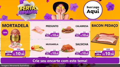 Modelo de TV para TV Horizontal com o tema Ofertas Da Primavera para Frios e Laticínios