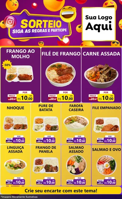 Modelo de Encarte para Encarte Grande com o tema Sorteio para Restaurante