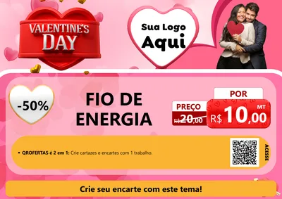 Modelo de Cartaz para Cartaz A4 Horizontal com o tema Valentine's Day para Materiais Elétricos