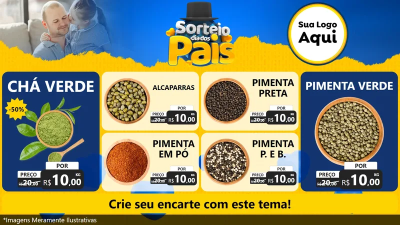 Modelo de TV para TV Horizontal com o tema Sorteio Dia Dos Pais para Produtos Naturais