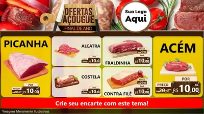 Modelo de TV para TV Horizontal com o tema Ofertas Açougue - Fim de Ano para Açougue