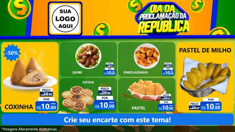 Modelo de TV para TV Horizontal com o tema Dia Da Proclamação da República para Salgadaria