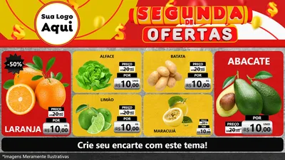 Modelo de TV para TV Horizontal com o tema Segunda de Ofertas para Hortifrúti