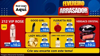 Modelo de TV para TV Horizontal com o tema Fevereiro Arrasador para Perfumes
