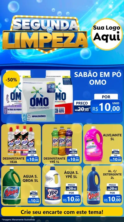 Modelo de Rede Social para Stories com o tema Segunda da Limpeza para Produtos de Limpeza