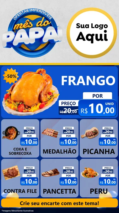 Modelo de Rede Social para Stories com o tema Ofertas Imperdíveis Mês Do Papai para Assados