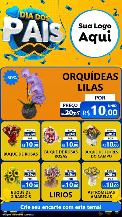 Modelo de Rede Social para Stories com o tema Dia dos Pais para Floricultura e jardim