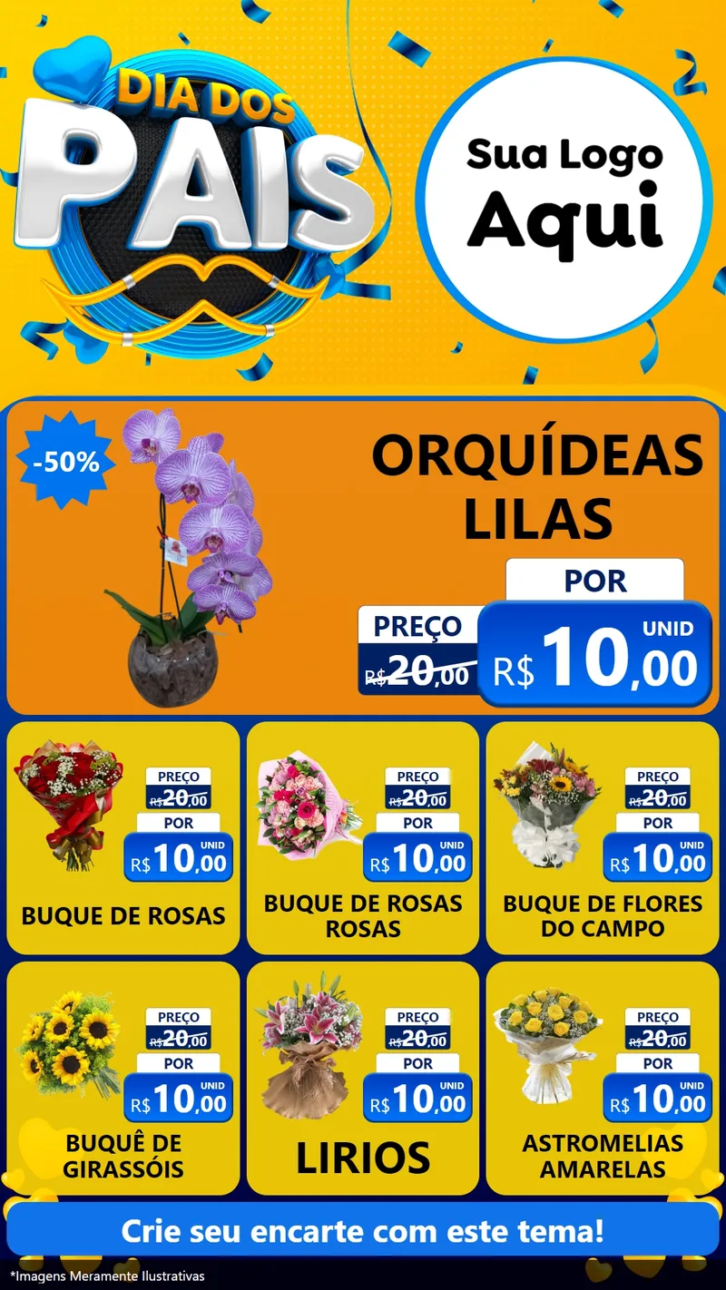 Modelo de Rede Social para Stories com o tema Dia dos Pais para Floricultura e jardim