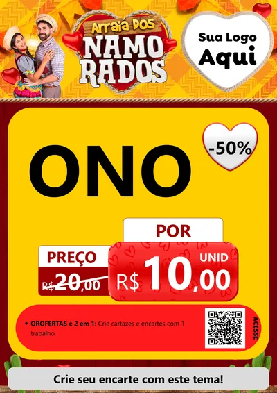 Modelo de Cartaz para Cartaz A4 Vertical com o tema Arraiá dos Namorados para Óticas