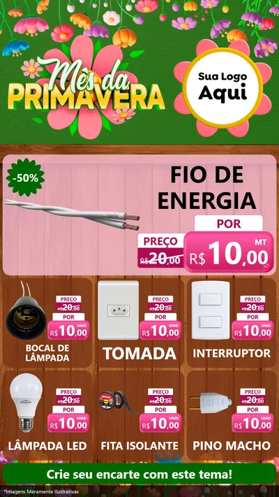 Modelo de Rede Social para Stories com o tema Mês da Primavera para Materiais Elétricos