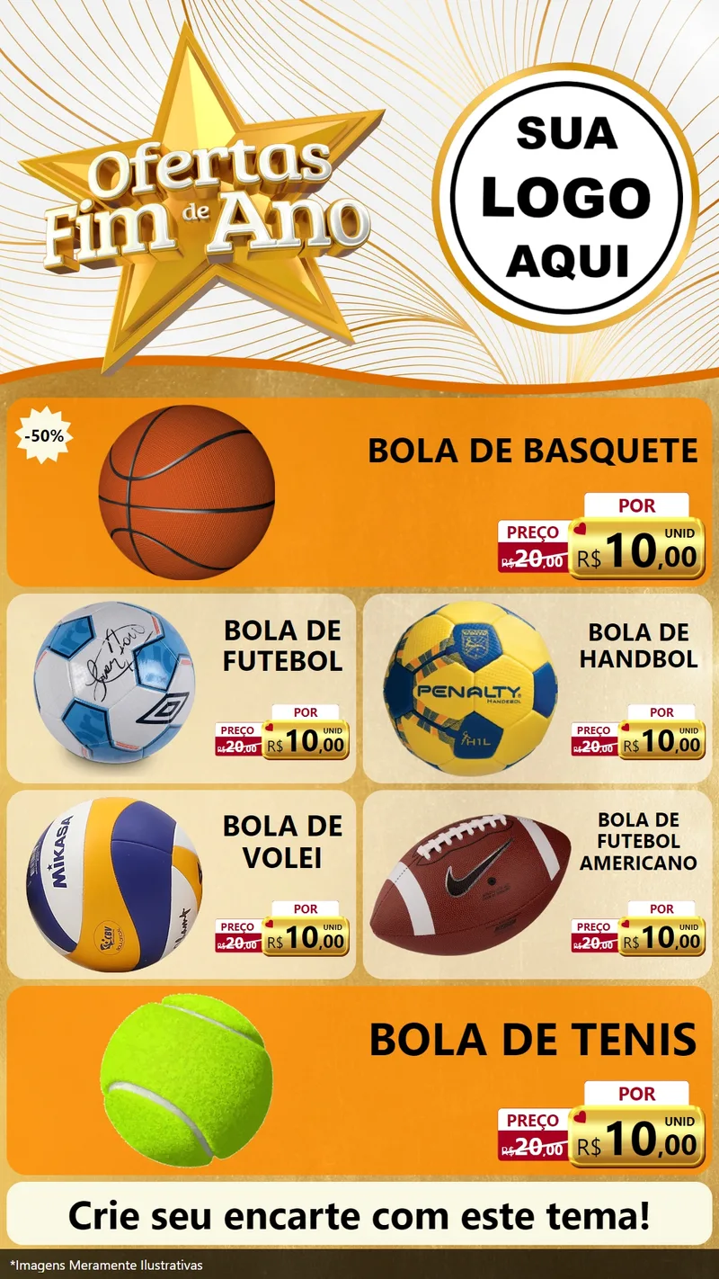Modelo de TV para TV Vertical com o tema Ofertas Fim de Ano para Artigos Esportivos