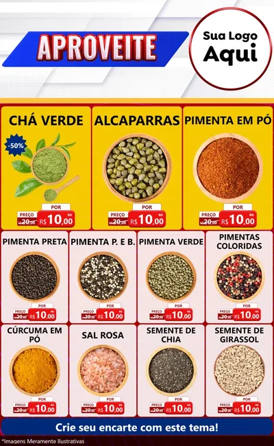 Modelo de Encarte para Encarte Grande com o tema Aproveite para Produtos Naturais