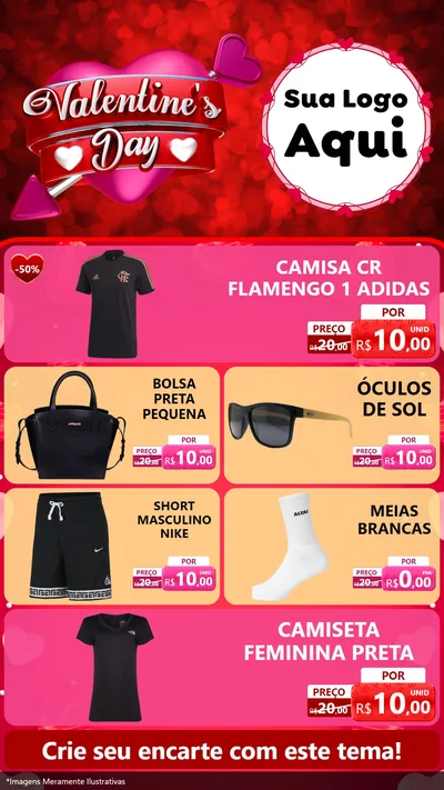 Modelo de TV para TV Vertical com o tema Valentine's Day para Roupas e acessórios