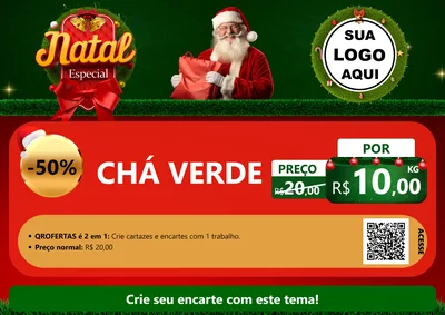 Modelo de Cartaz para Cartaz A4 Horizontal com o tema Natal Especial para Produtos Naturais