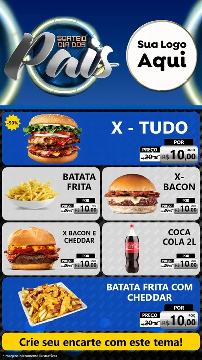 Modelo de TV para TV Vertical com o tema Sorteio Dia Dos Pais para Hamburgueria