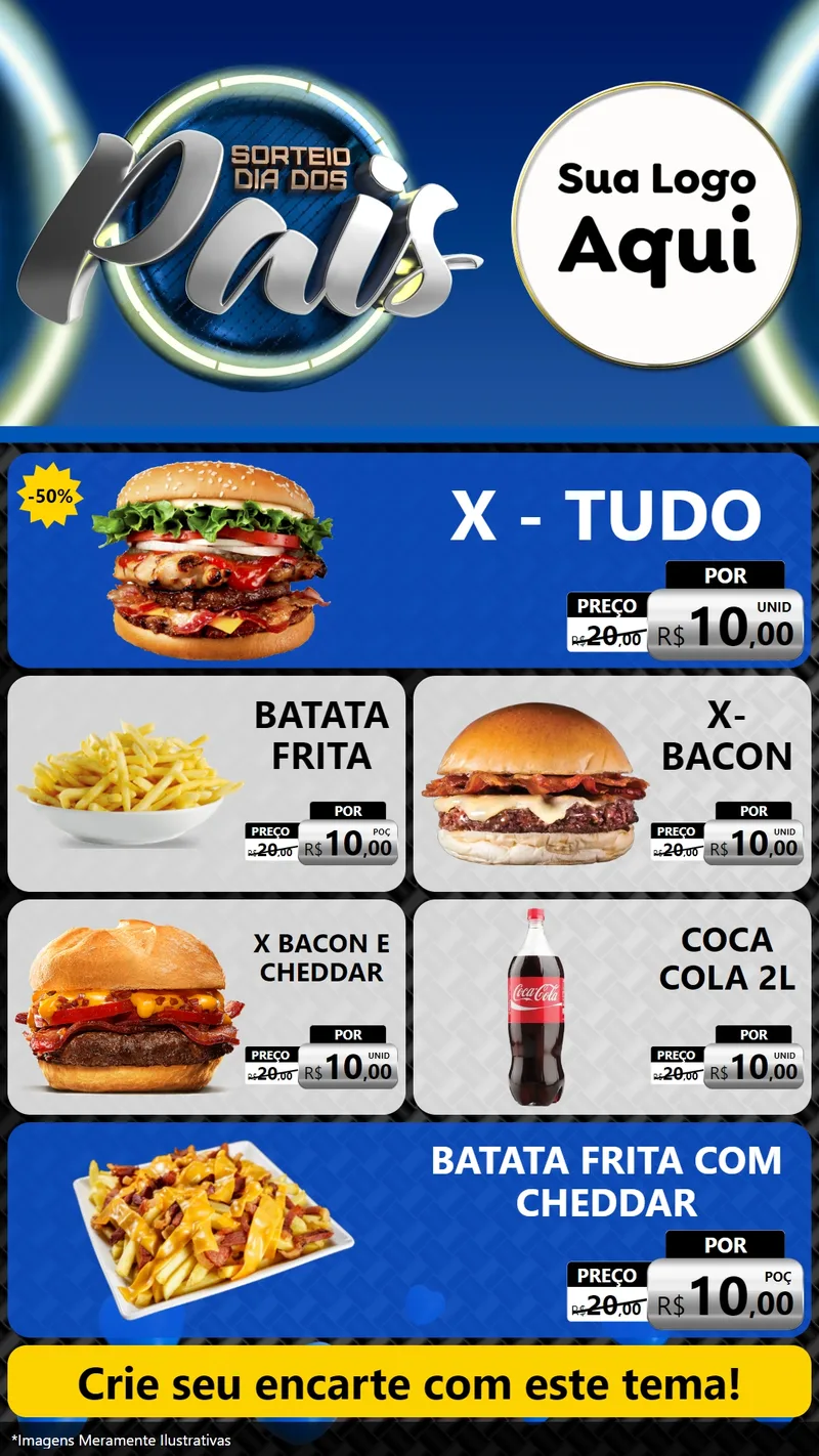 Modelo de TV para TV Vertical com o tema Sorteio Dia Dos Pais para Hamburgueria